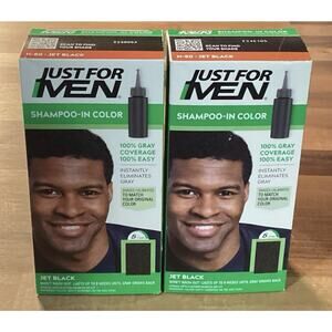 Just for Men H-60 JET BLACK Hair color Shampoo (2 pack)